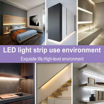 LED Lempos, Juostelės USB Šviesos Ruože 5V Luces 0,5 M 1M 2M 3M 4M 5M LED Touch Tamsos Namų Vandeniui Lanksti Juostelė Kambario Apdaila