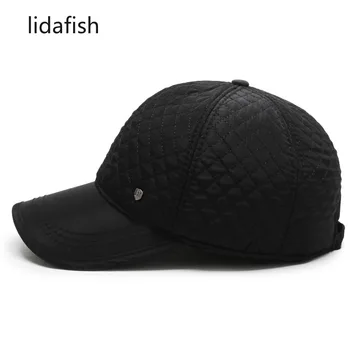 Lidafish Paprastumo Grotelės Vyrų Ausų Apsaugos Šiltas Beisbolo kepuraitę Tirštėti Tėtis Skrybėlę Vyrų Medvilnės Hip-Hop Snapback Kepurės