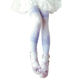 Japonijos saldus gėlių vedęs Lolita kojinės girly vandenyno apdailos Lolita bazės kojinės