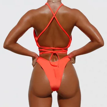 2022 Sidabro Bikini Apynasrio Moterų maudymosi Kostiumėliai, Push Up maudymosi kostiumėlį, Kietas Neon Maudymosi Kostiumą Nėrinių Brazilijos Biquini Seksualus Naujas Paplūdimio