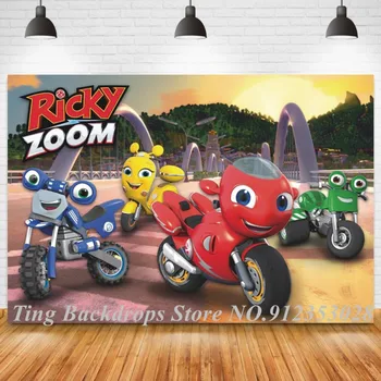 Ricky Motociklo Zoom Fonas Su Gimtadieniu Berniukai Lenktynių Žaidimai Šalies Nuotrauka Fone Pasirinktinę Animaciją Lentelė Reklama Plakatas
