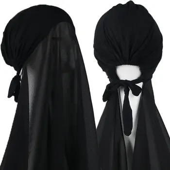 2021 Paprasto Šifono Skara Su Džersis Underscarf Bžūp Islamas Vidinis Šalikas Lankelis Ruožas Hijab Padengti Headwrap Turbante