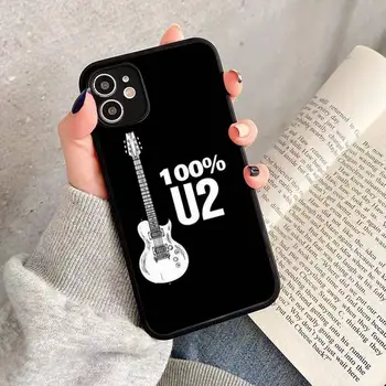 Roko muzikos U2 Telefono dėklas Skirtas iphone 12 11 8 7 plius mini x xs xr pro max matinis skaidrus