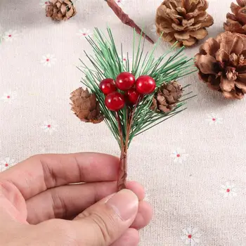10vnt Mini Modeliavimo Kalėdų Pušies Susitvarko Kyla Dirbtinis Kūrybos Pušų Spyglių Uogų Augalų Kalėdos Šalies Namų Dekoro