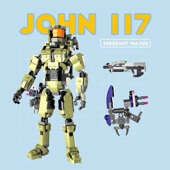 SS-81006 Haloal Master Chief John-117 Žaidimas War Serijos Mecha Robotas Blokų Surinkimas Modelis Karinių Ginklų Vaikams, Žaislų, Dovanų