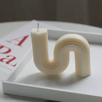 Geometrinės Formos Raštą, Žvakė Silikono Formos Mados Aromaterapija Žvakės Pelėsių Foto Modelis Namų Puošybai Dervos Formų Meno