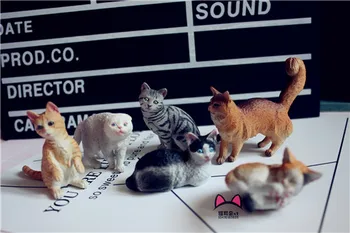 Pvc pav Lėlės modelis žaislas naminių kačių Modelis 6pcs/set