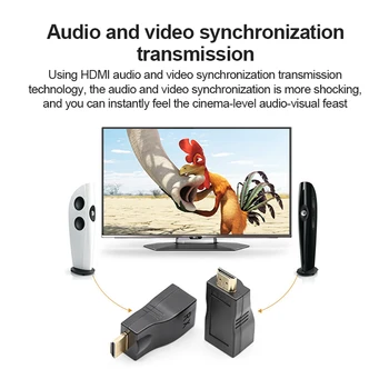 4K 3D HDMI Suderinamus Extender Adapteriu Iki 30M Per Pratęsimą CAT5e / CAT6 UTP Ethernet Kabelis RJ45 Uostų LAN Tinklo HDTV
