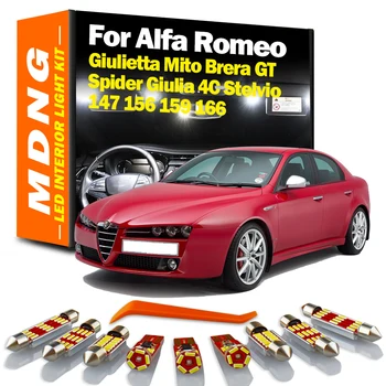 MDNG Canbus Automobilių Lemputės, LED Vidaus apšvietimo Komplektas Alfa Romeo Giulietta Mito Brera GT, Giulia Spider 4C Stelvio 147 156 159 166