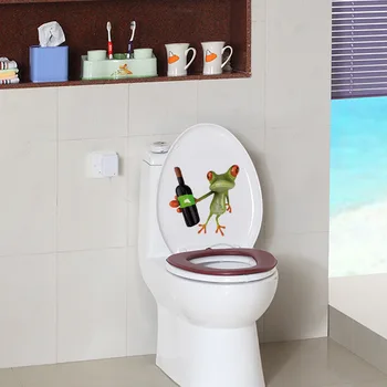 3D juokinga Varlė tualetas lipdukas kūrybos žalia varlė automobilių Lipdukai, vinilo vandeniui vonios Tualeto sienų lipdukai namų puošybai