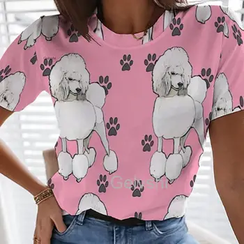 2O22 Gyvūnų, T-marškinėliai, Cat 3d Grafika Atspausdinta Marškinėliai Moterims Short-sleeve Streetwear y2k Drabužius, O-Kaklo Negabaritinių Moterų Tees Viršūnės