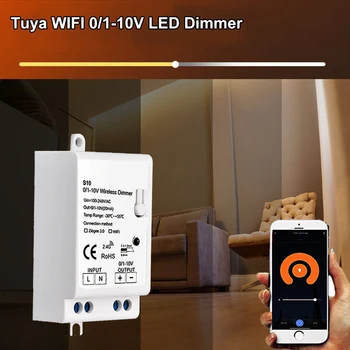 AC100-240V Tuya WiFi 0/1-10V LED Dimmer, Valdytojas Belaidžio Kontrolės Smart gyvenimo Alexa 