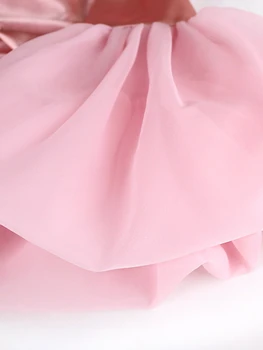 Mados Tiesiai Suknelė Moterims Didelis Sluoksniuotos Rankovėmis Rožinė Negabaritinių Prarasti Mini Suknelė Elegantiškas Ponios Šalis Gimtadienio Komplektus 2022 M. Rudenį Naujų