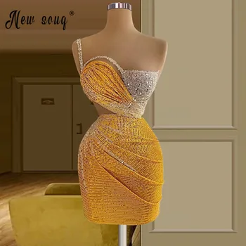 Aukso Vienos Pečių Kokteilių Suknelė Seksualus Chalatai Šalies 2021 Moterų Haute Couture Afrikos Mini vakarinę Suknelę Prom Chalatai Užsakymą