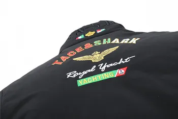 Naujas Atvykimo Tace & Shark Striukė Vyrams Šiltas Stovėti Apykaklės Vėjo Medvilnės Linijinės Vyrų Parko Striukės Žiemos Paltai Plius Dydis 4XL