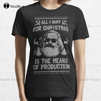 Viskas, Ką Aš Noriu Kalėdų Yra Gamybos Priemonių Socialistų Drive Marksas Karlas Marksas Komunistų Komunizmo T-Shirt Marškinėliai Vyrams