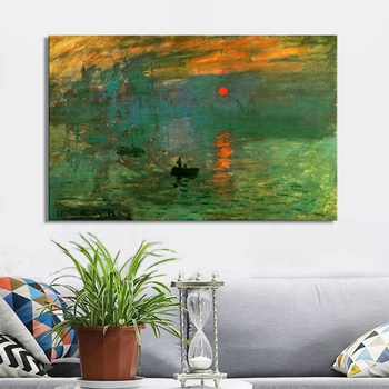 Claude Monet Įspūdis, Saulėtekis Plakatai ir Spausdinama ant Drobės, Sienos Meno Tapybos Klasika Žinomų Tapybos Gyvenimo Kambario Dekoro
