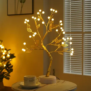 Klevo Medžio, Šviesos Dirbtinis Pasakų Naktį Žibintai Medžio Lempa su 24/36/108 LED Lemputė USB/Baterijos Jutiklinį Jungiklį Kalėdų Miegamasis