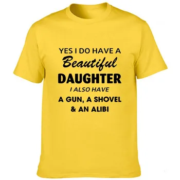 Taip, aš Turiu Nuostabią Dukrą Spausdinti Vyrų Vasaros marškinėliai trumpomis Rankovėmis Harajuku Streetwear Tėtis Gyvenimo Tees Viršūnes Mados Marškinėlius