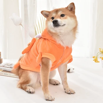 Oranžinė Halloween Kostiumai prancūzų Buldogas Terjeras Corgi Smulkaus ir Vidutinio Naminių Gyvūnų, Šunų XS XXXL Katė Žiemos Tirštėti Hoodie Medžiaga