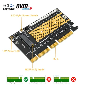 M. 2 NVME SSD į PCIe 3.0 Riser Card NVME SSD PCI Express X4 X8 X16 Adapteriu KOMPIUTERIO PCI-E GEN 3 Pilnas Greitis Chia Kasyba