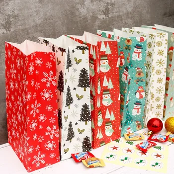 Kalėdų Dovanų Maišeliai, Etiketės Santa Sniego Candy, Slapukus, Popierinės Pakuotės Maišelis Kalėdos Naujųjų Metų Šaliai Dekoro Prekių Navidad