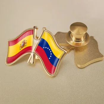 Venesueloje ir Ispanijoje Kirto Dviguba Draugystė Šaligatvio Atvartas Smeigtukai Sagė Ženkliukai