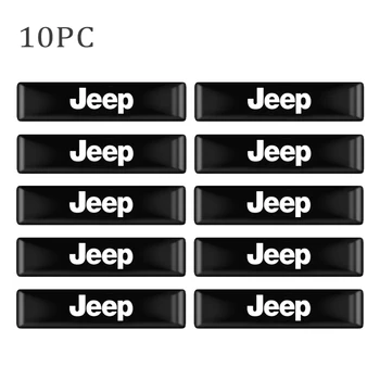 10VNT Automobilių stiliaus Emblema 3D Epoksidinės Automobilio Lipdukas, Decal Jeep Compass Renegade Grand Cherokee 