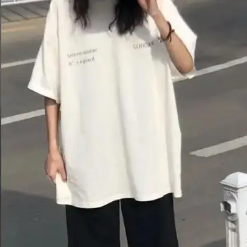 Chao prekės trumpomis rankovėmis atspausdintas T-shirt 2021 m. vasarą Harajuku ins naujų korėjos prarasti moteris studentų drabužiu pusė rankovės