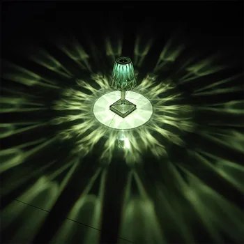 Palieskite Jutiklio Diamond LED Nakties Šviesos Stalo Lempa Akrilo Apdaila, Šviesos, Baras, Kavinė Kristalų Staliniai Šviestuvai, Miegamojo Lovos