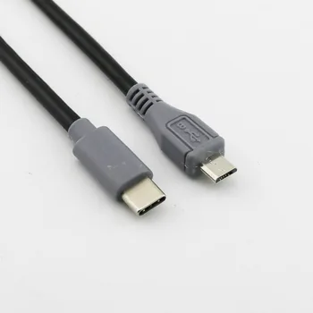 1pcs USB C Tipo 3.1 Male Micro USB 5 Pin B Male Kištuko Keitiklį OTG Adapterio Sukelti Duomenų Kabelis, skirtas Mobiliesiems Macbook 25cm / 1m 3ft
