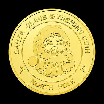 Kalėdinė Dovana Kalėdos Kolekcinė Sidabro, Paauksuoti Suvenyrų Monetos Santa Claus Kolekcijos Monetą