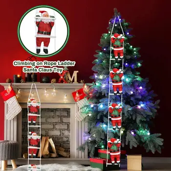 1Pcs Santa Claus Laipiojimo Lynų Laiptais Apdailos Žaislas Kalėdų Pakabukas Lėlės Kabo Namuose Medžio Patalpų Lauko Kalėdų Sienos 25cm