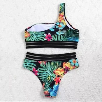 2022 Gėlių Bikini Rinkinys Sexy Vienas-tenkinti Dirželis Paplūdimio Maudymosi Kostiumą Derliaus Bikini Vasaros maudymosi kostiumėlį Moteriškas Bodysuit S~XXL