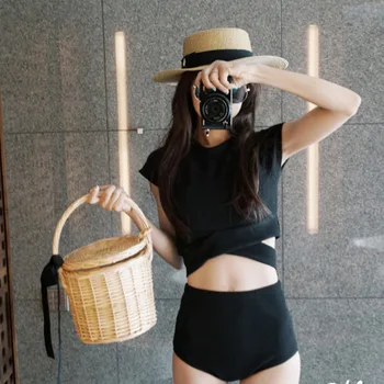 Korėjos Stiliaus Aukšto Juosmens Bikini Nustatyti Moterų Kamšalu Biquini Kostiumas Iš Dviejų Dalių Maudymosi Kostiumėlį, Maudymosi Kostiumėliai, Aukštos Kokybės Paplūdimio Kostiumas 2020 Naujas