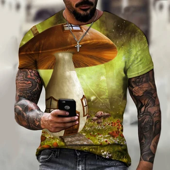Kūrybos Vyrų Mados Tendencija Apvalios Kaklo trumpomis Rankovėmis Viršų 3D trimatis Negabaritinių marškinėliai Street Jersey