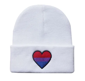 LGBT Kepuraitė Siuvinėjimo Žiemos Skrybėlę Išlaikyti Šiltas Medvilnės Megzti Skrybėlę Skullies Beanies Skrybėlę Hip-Hop Mezgimo Kepurė Atsitiktinis Meilės Dropshipping