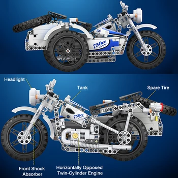 7061 ERBO Technikos Kūrėjo Ekspertų Tris Motociklą Transformuojamas Modelio Blokai Žaislai, Dovanos Berniukams