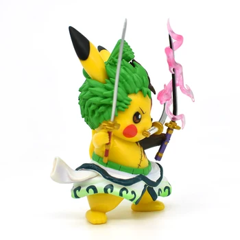 Anime Pokemon Pikachu Cosplay Roronoa Zoro VIENAS GABALAS GK Kolekciją Gimtadienio Dovanos Apdailos Veiksmų Skaičius, Statulos