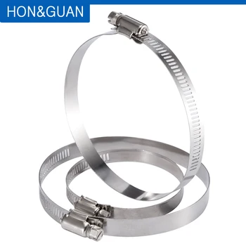 HON&GUAN 4 5 6 Colių Nerūdijančio plieno apkaba vamzdžių žarnos, apkabos, ventiliacijos vamzdžių apkabos tvirtinimo žiedu ventiliatorius priedai