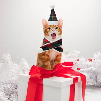 Kalėdų Šuo Kepurės Pet Santa Hat Šiltas Megztas Šalikas Nustatyti Naminių Reikmenys Kalėdų Kostiumas Mažųjų Kačių, Šunų Augintiniai Priedai