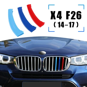 3pcs Automobilių Stiliaus 3D M Priekinių Grotelių Apdaila Bamperio Dangtelis Juostelės Juostelės, Lipdukai Padengti BMW X4 Serijos F26-2017 Dropship