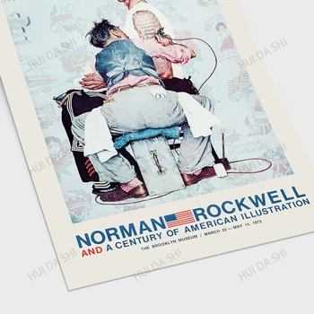 Norman Rockwell Bruklino Muziejuje, niujorke 1972 Paroda Originalus Vintage Plakatas, PARSISIŲSTI, Amerikos Iliustracijos Menas - Plakatas