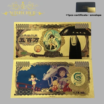 Naujas Dizainas Japonija Atkakli Toli Animacinių filmų Banknotų Plastikinės Kortelės 24K Auksu Surinkimo