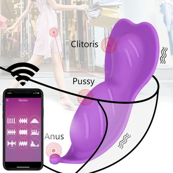 Drugelis Nešiojami Dildo Vibratorius Moterų Masturbacija Prietaiso Belaidžio APP Nuotolinio Valdymo Vibracija Kelnaitės Orgazmas Sekso Žaislų Pora
