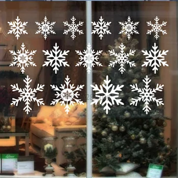 15vnt/set Baltos Snaigės Kalėdų PASIDARYK pats Savarankiškai klijuoti Lango Stiklo Lipdukai Modernių Namų Snaigės Sienų Lipdukai Nuimamas LC875
