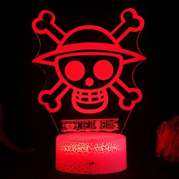 Vienas Gabalas 3d Naktį Šviesos Luffy Usb Įkrovimo 7/16 Spalvos LED Stalo Lempa Interjero Apšvietimo Atostogų Gimtadienio Dovana