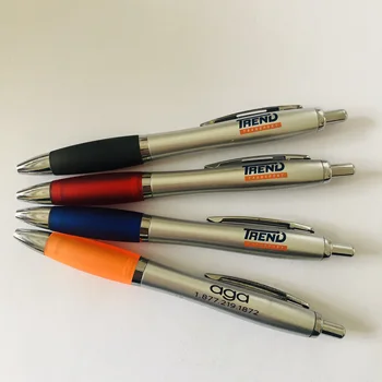 Aukštos kokybės klasikinės silver tušinukas reklamos plastikinis rašiklis dovanų rašiklį reklamos šratinukas su logotipą spausdinti