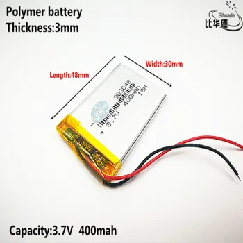 Litro energijos baterija Gera Qulity 3.7 V,400mAH,303048 Polimeras ličio jonų / Li-ion baterija ŽAISLŲ,CENTRINIS BANKAS,GPS,mp3,mp4