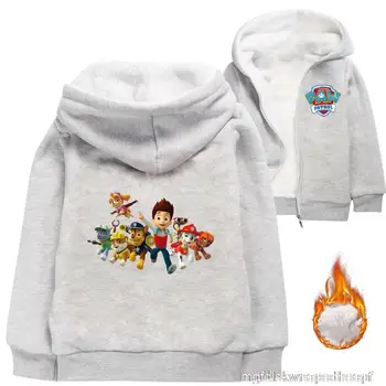 PAW PATRULIŲ Vaikų drabužius Kūdikiui berniukas drabužių medvilnės šiltas kailis mergaitė animaciją aksomo storio gobtuvu megztinis kūdikių atsitiktinis sportinę aprangą